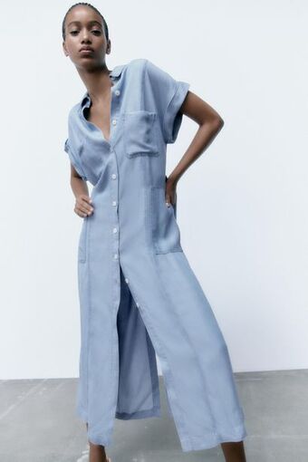 Zara Vestido midi cinturón oferta