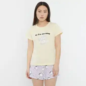Corona Pijama mujer corto básico amarillo oferta