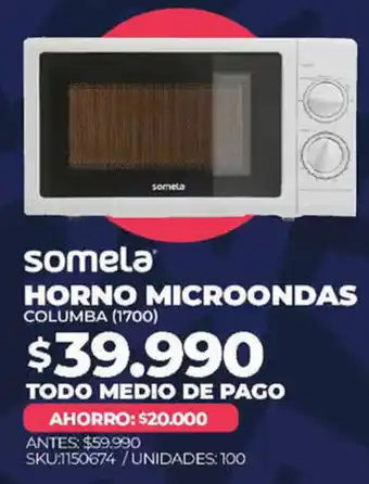 Abcdin Somela Horno Microondas oferta