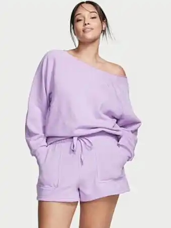 Victoria's Secret Cotton fleece off-shoulder top oferta