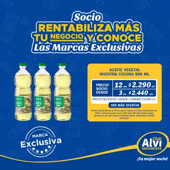 Alvi Aceite Vegetal Nuestra Cocina 900 ml oferta