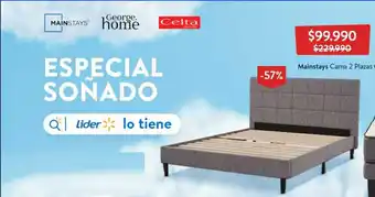 Lider Mainstays Cama 2 Plazas oferta