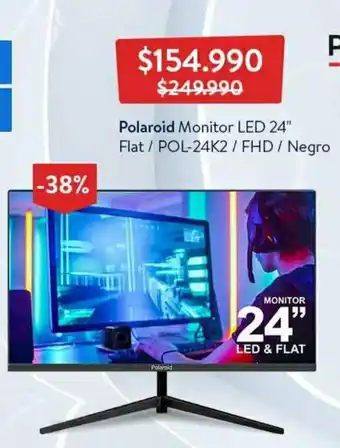 Lider Polaroid Monitor LED 24"Flat / POL-24K2 / FHD / Negro oferta