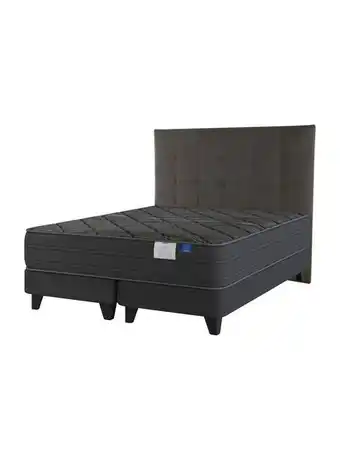 Paris Cama europea top grafito black 2 plazas box base dividida + respaldo desing grafito flex oferta