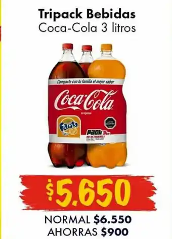 Super Bodega a Cuenta Coca Cola Tripack Bebidas 3 Litros oferta