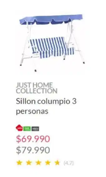 Constructor Sodimac Just Home Collection Sillon columpio 3 personas oferta