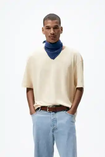 Zara Camiseta algodón - lino oferta