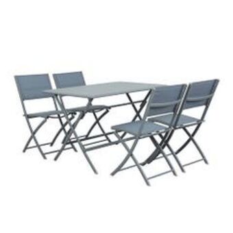 Abcdin Comedor de terraza favatex nina 4 sillas gris oferta