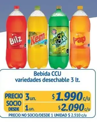 Alvi Bebida CCU variedades desechable 3lt oferta
