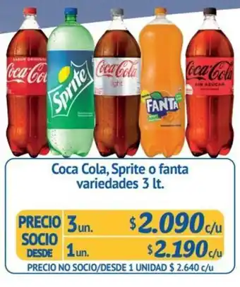 Alvi Coca COla, Sprite o fanta variedades 3lt oferta
