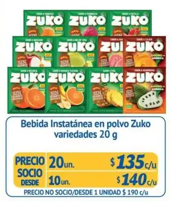 Alvi Zuko Bebida Instatanea en polvo variedades 20g oferta