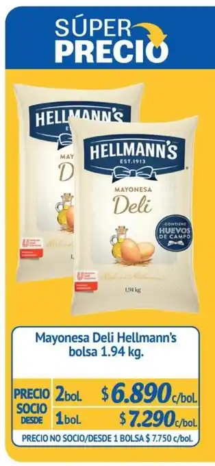 Alvi Hellmann's Mayonesa Deli bolsa 1.94 kg oferta