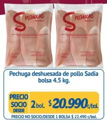 Alvi Sadia Pechuga deshuesada de pollo bolsa 4.5 kg oferta