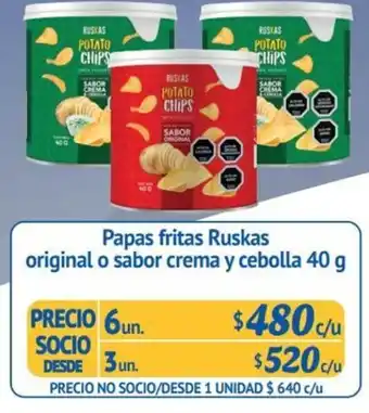 Alvi Ruskas Papas fritas original o sabor crema y cebolla 40g oferta