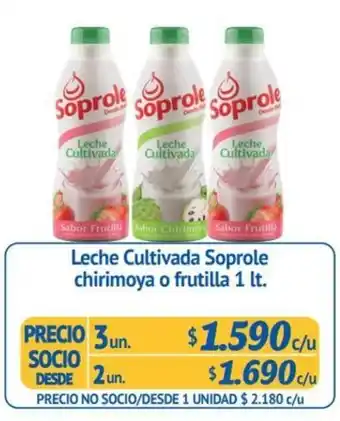Alvi Soprole Leche Cultivada chirimoya o frutilla 1 lt oferta