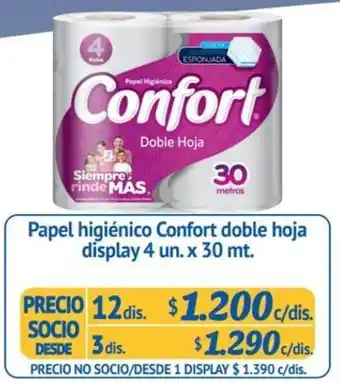 Alvi Confort Papel higienico doble hoja display 4 un x 30 mt oferta