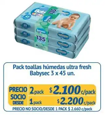 Alvi Babysec Pack toallas humedas ultra fresh 3 x 45 un oferta