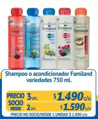 Alvi Familand Shampoo o acondicionador variedades 750 ml oferta