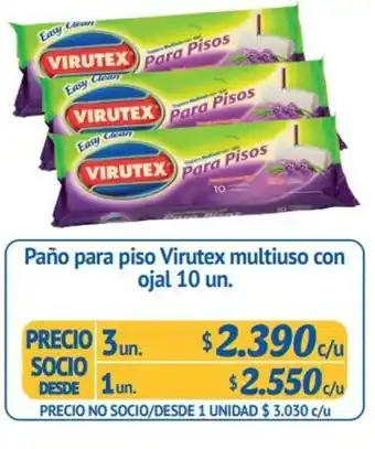 Alvi Virutex Paño para piso multiuso con ojal 10 un oferta