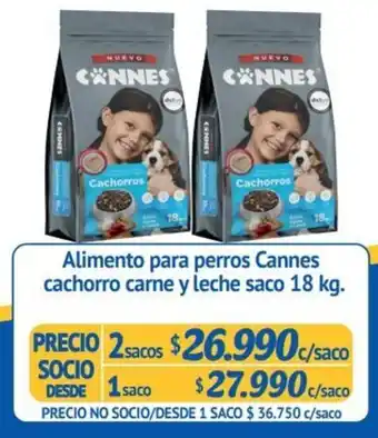 Alvi Cannes Alimento para perros cachorro carne y leche saco 18 kg oferta