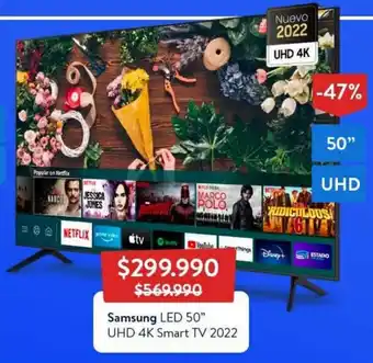 Lider Samsung LED 50" UHD 4K Smart TV 2022 oferta