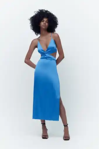 Zara Vestido satinado cut out oferta