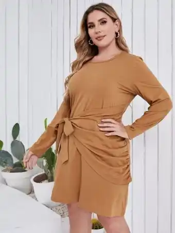 Shein Vestido estilo camiseta con cordón delantero oferta