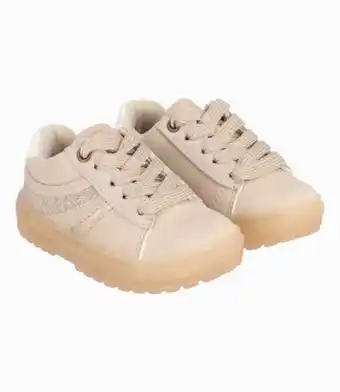 Zapatilla con glitter bebé niña beige limonada