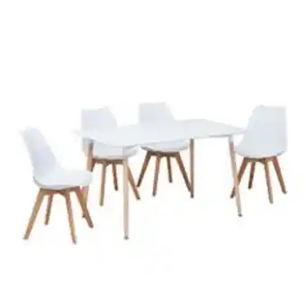 Abcdin Juego de comedor favatex london rectangular 4 sillas oferta