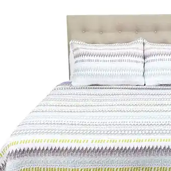 Chantilly Cubrecama microfibra estampado trazos 2.5 plazas oferta