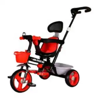 Abcdin Triciclo ever kids con tirador rojo - negro oferta