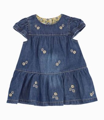 Limonada Vestido con caída amplia recién nacida 100% algodón denim azul limonada oferta