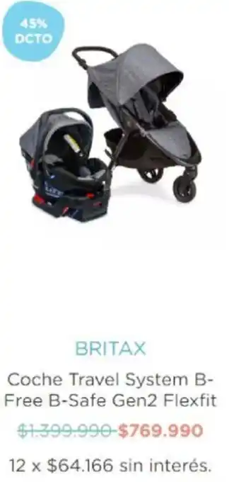 Britax Coche Travel System B-Free B-Safe Gen2 Flexfit