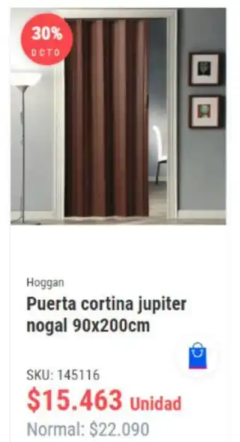Imperial Hoggan Puerta Cortina Jupiter Nogal 90x200cm oferta