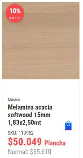 Imperial Masisa Melamina Acacia Softwood 15mm 1,83x2,50mt oferta