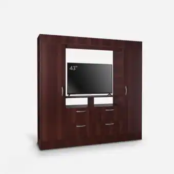 Clóset 2 puertas 4 cajones baker tv 43" chocolate