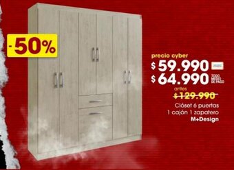 Easy M+ Design Closet 6 puertas 1 cajon 1 Zapatero oferta