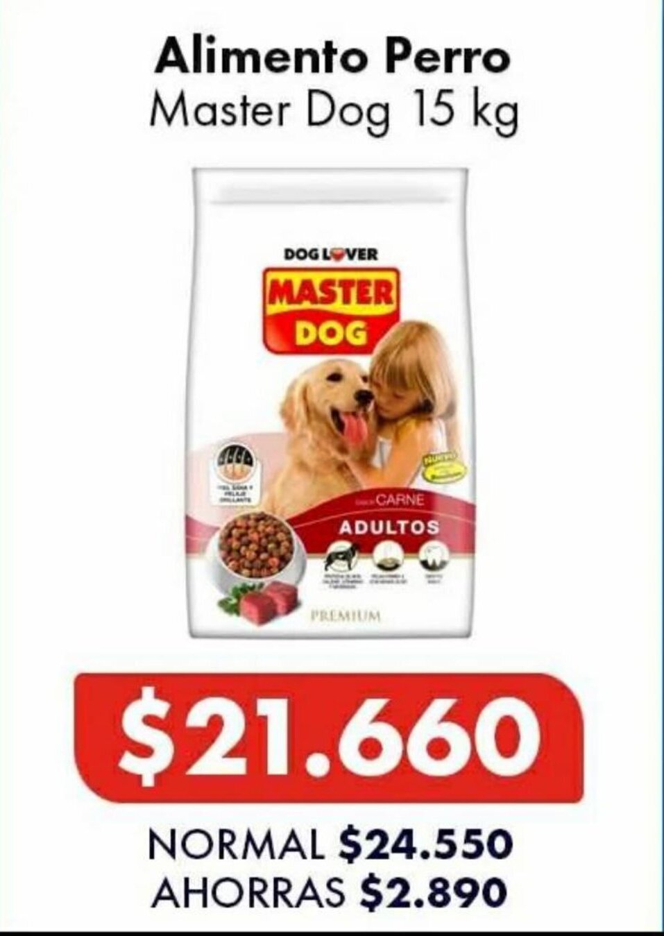 Master Dog Alimento Perro 15 kg oferta en Super Bodega a Cuenta