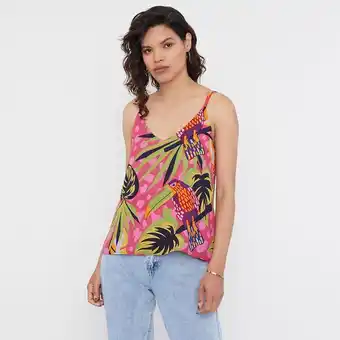 Corona Blusa mujer tiritas fucsia tropical oferta