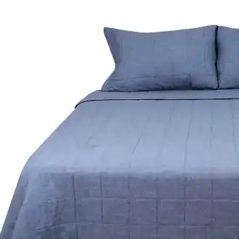 Chantilly Cubrecama polilino bordado 1.5 plazas azul oferta