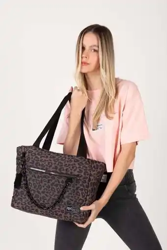 Everlast Bolso tote quilted chain cafe animal print everlast oferta