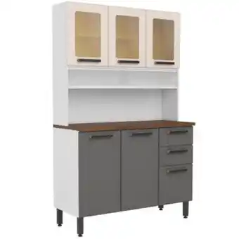Falabella Kit mueble cocina de metal origens arena y grafito 120x192x48 cm oferta