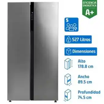 Falabella Refrigerador side by side 527 litros gris oferta