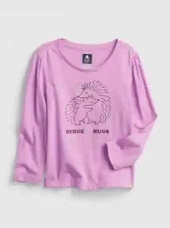 GAP Polera grafica 100% algodón organico manga larga toddler girl oferta