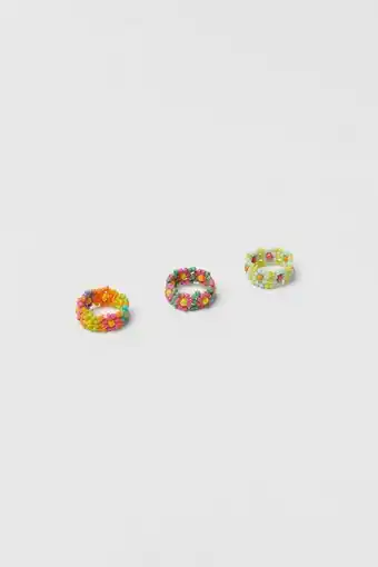 Zara Pack tres anillos abalorios oferta