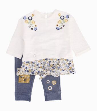 Limonada Conjunto polera y leggins bebé niña crudo limonada oferta