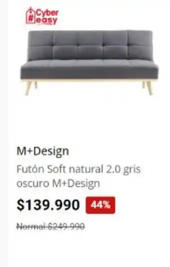 Easy M+ Design Futon Soft Natural 2.0 gris oscuro oferta
