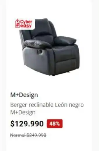 Easy M+ Design Berger reclinable Leon negro oferta