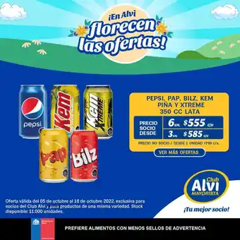 Alvi Pepsi, PAP , Bilz , Kem Piña Y Extreme 350 cc Lata oferta