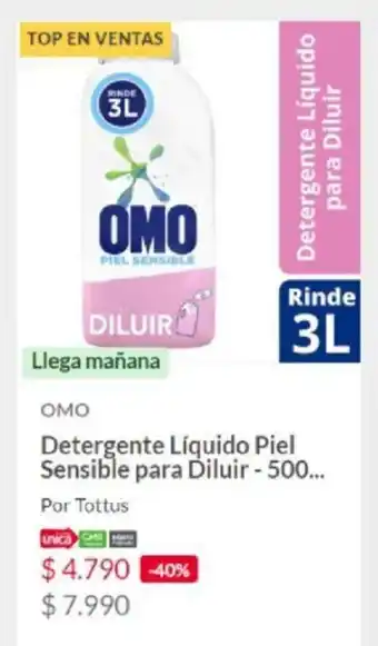 Tottus OMO Detergente Liquido Piel Sensible para Diluir oferta